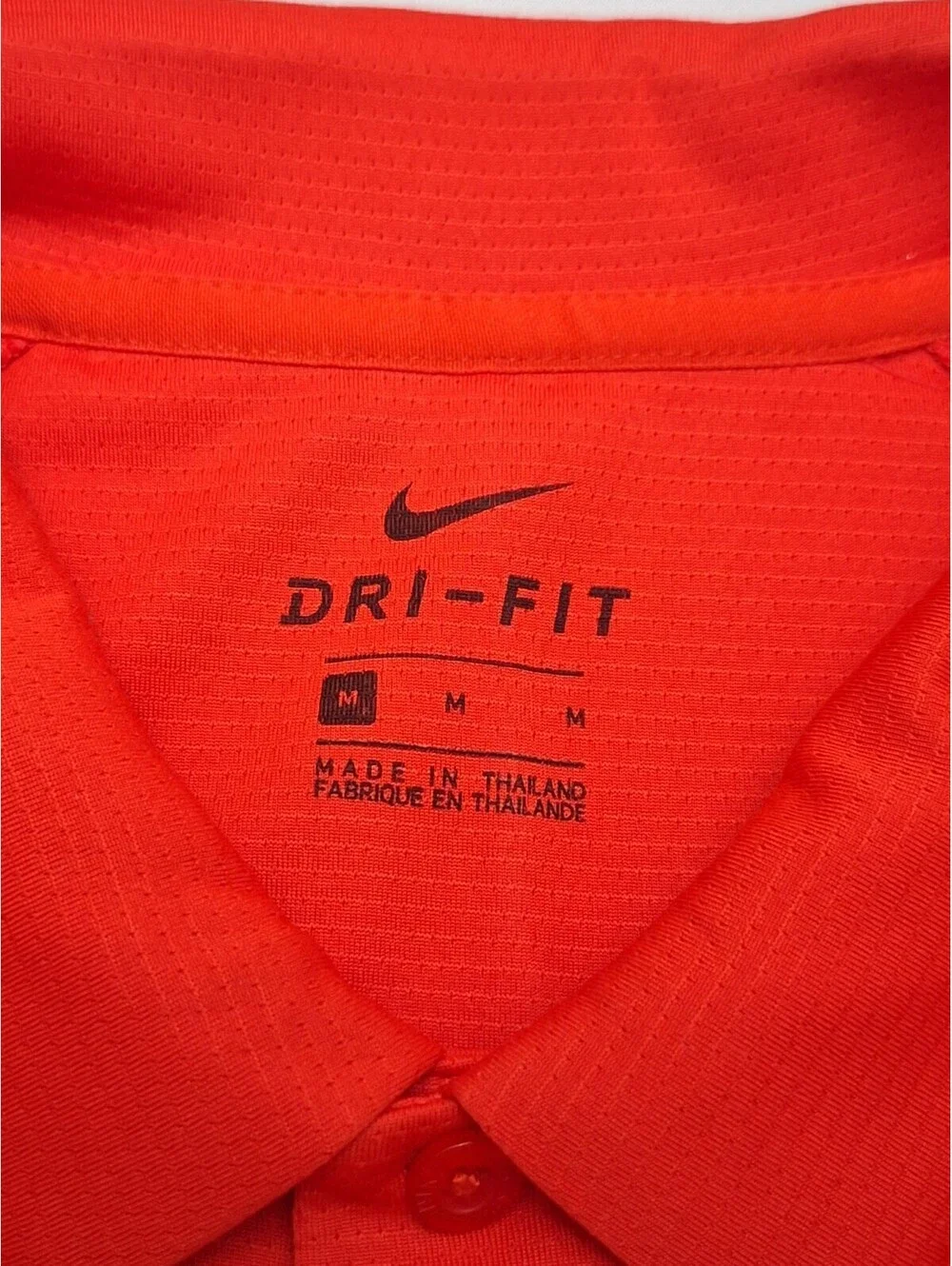 Nike Golf Polo Shirt Mens M Medium Orange Red Dri-Fit Victory Solid Short Sleeve